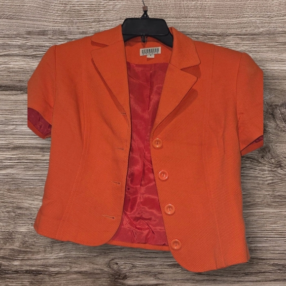 Georgiou Women's Orange Dress With Maching Jacket Set - Picture 4 of 7